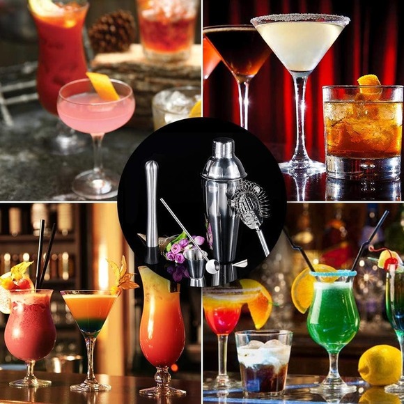 NIB - 9 PC Cocktail Stainless Elegant Shaker set - Picture 7 of 7